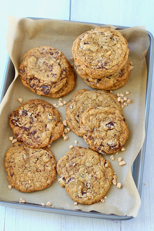Toffee espresso chocolate chip cookies