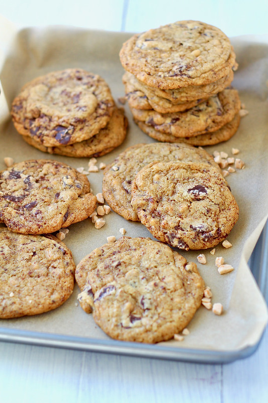 Toffee espresso chocolate chip cookies