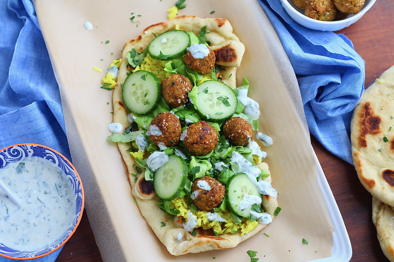 Falafel Naan Wraps with Golden Rice