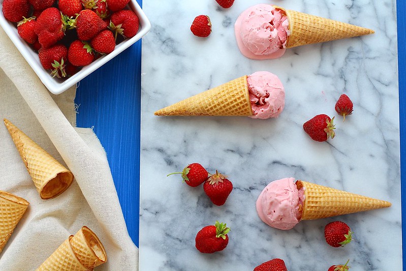 Roasted Strawberry Buttermilk Ice Cream