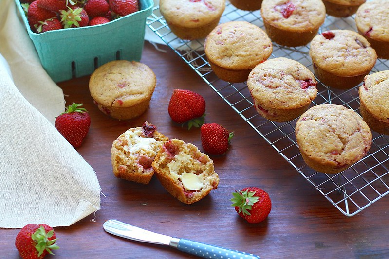 Honey Strawberry Muffins