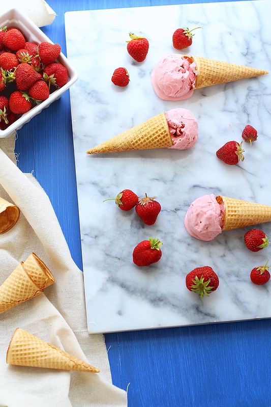 Roasted Strawberry Buttermilk Ice Cream